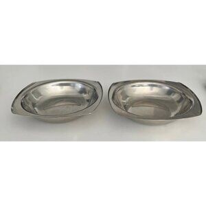 Vintage set of 2 Gense Garnish stainless steel serving dish-Sweden